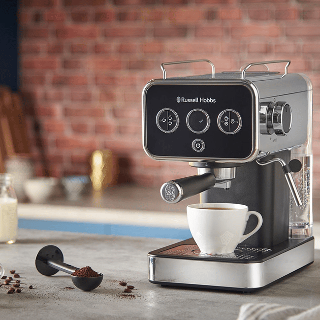 Кавоварка еспрессо RUSSELL HOBBS Distinctions 26450-56, чорно-сріблястий