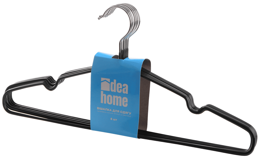 Вішалка IDEA HOME д/од. мет. в силиконе 40,5*21 см (8 шт) Dark Grey (7043035)
