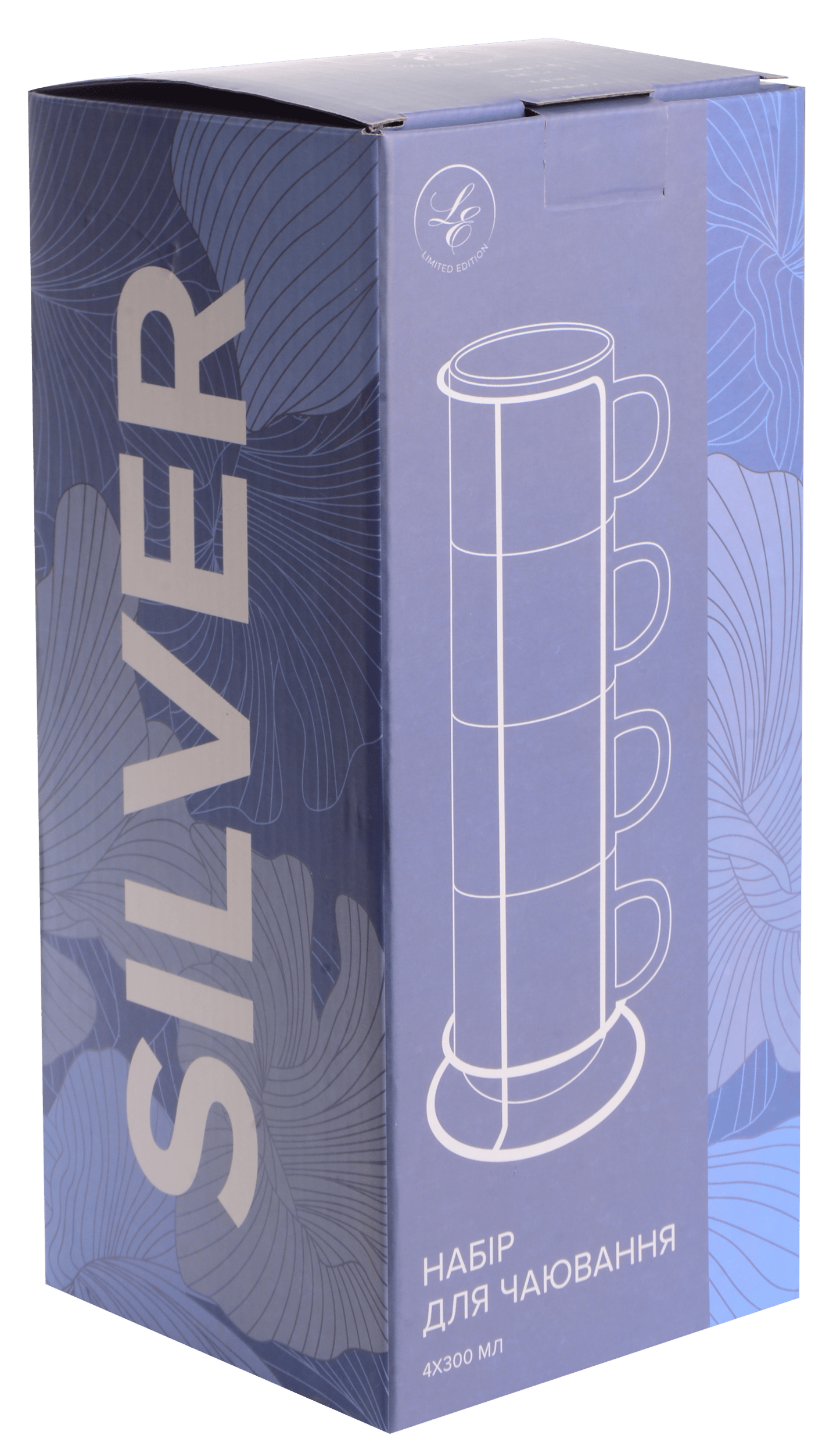 Чашка Limited Edition SILVER /НАБІР/4х300 мл на мет.підст (RX-N240581)