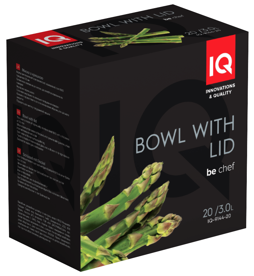 Миска IQ Be Chef 24 см (5.0 л) нерж з кришкою (IQ-9144-24)