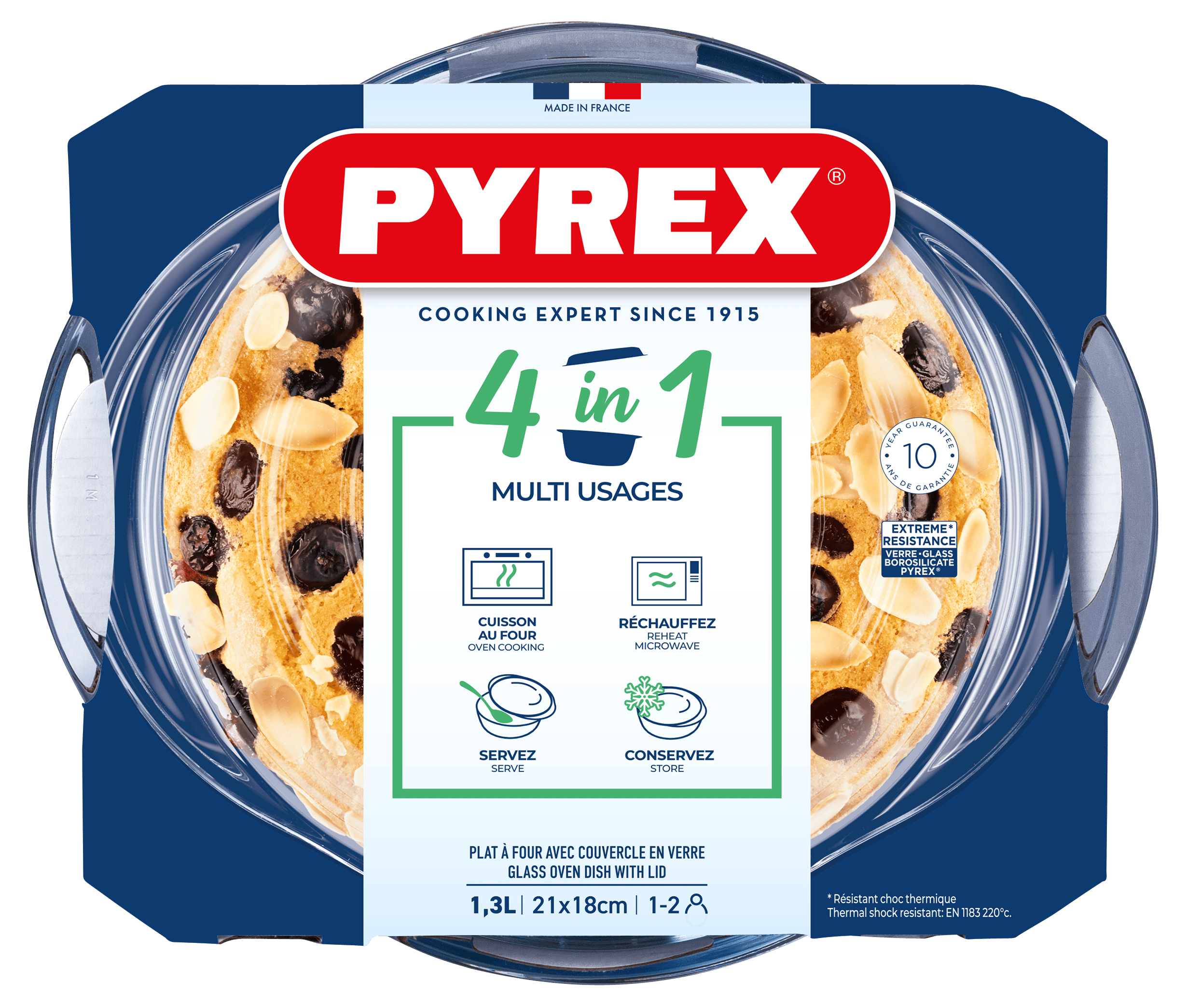 Каструля с/к PYREX кастрюля кругл. 1л + 0,3л (207A000/8643)
