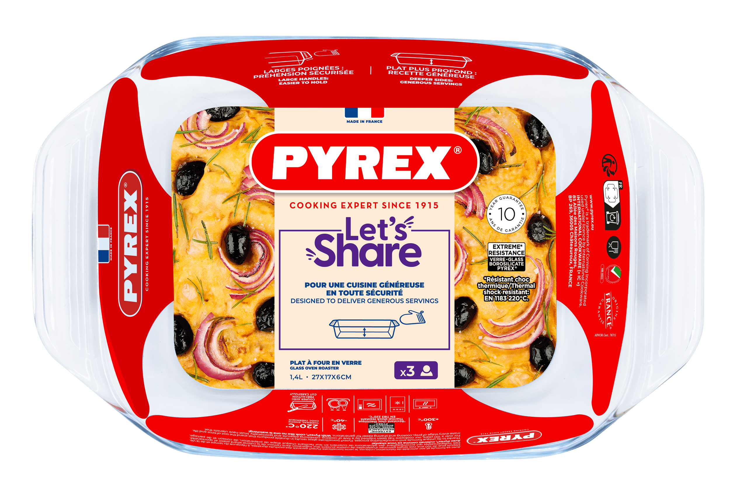 Форма с/к PYREX форма прямокутна 27х17х6см (1,4л) (406B000/8446)
