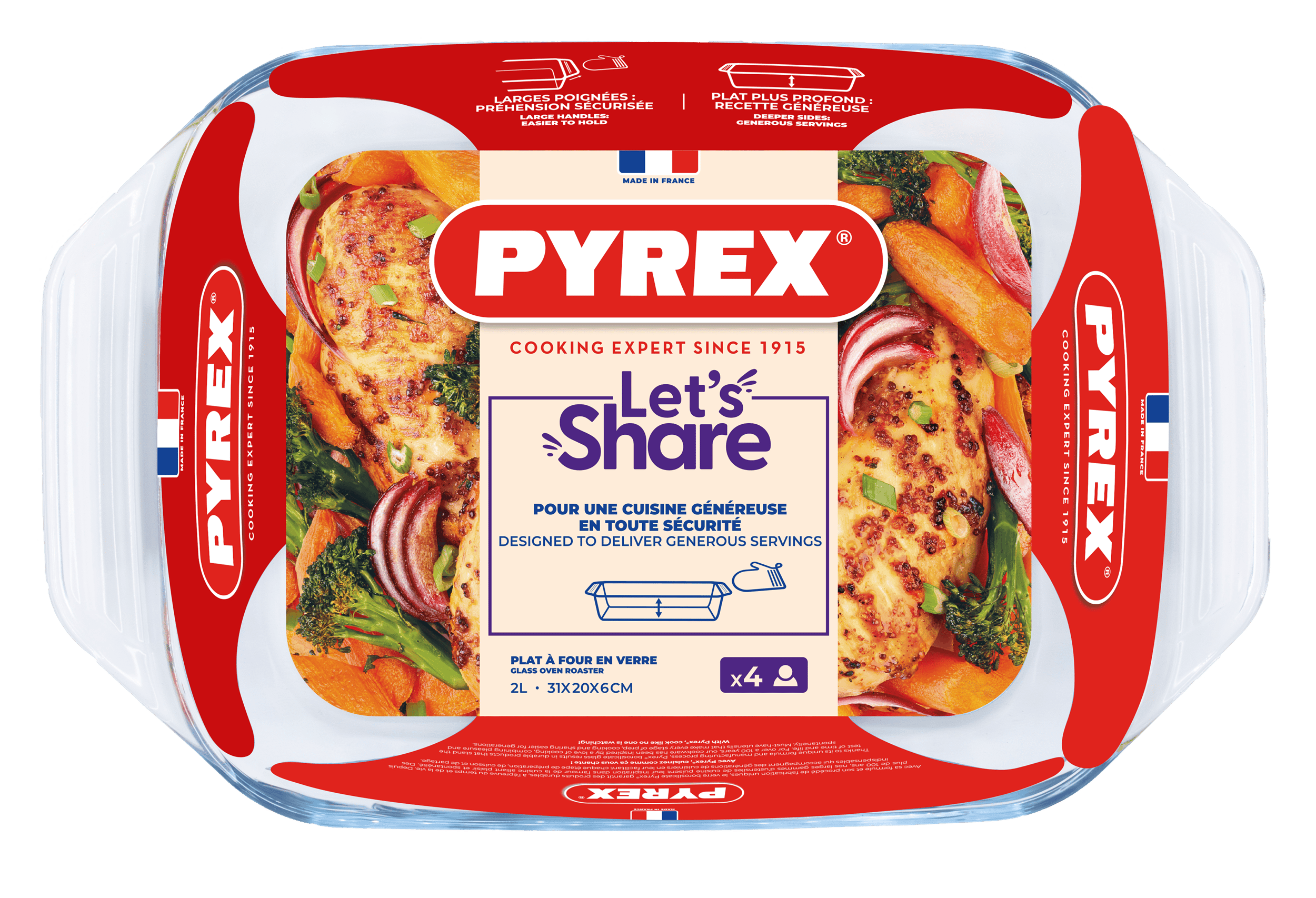 Форма с/к PYREX форма прямокут. 31х20х6см (2л) (407B000/8446)