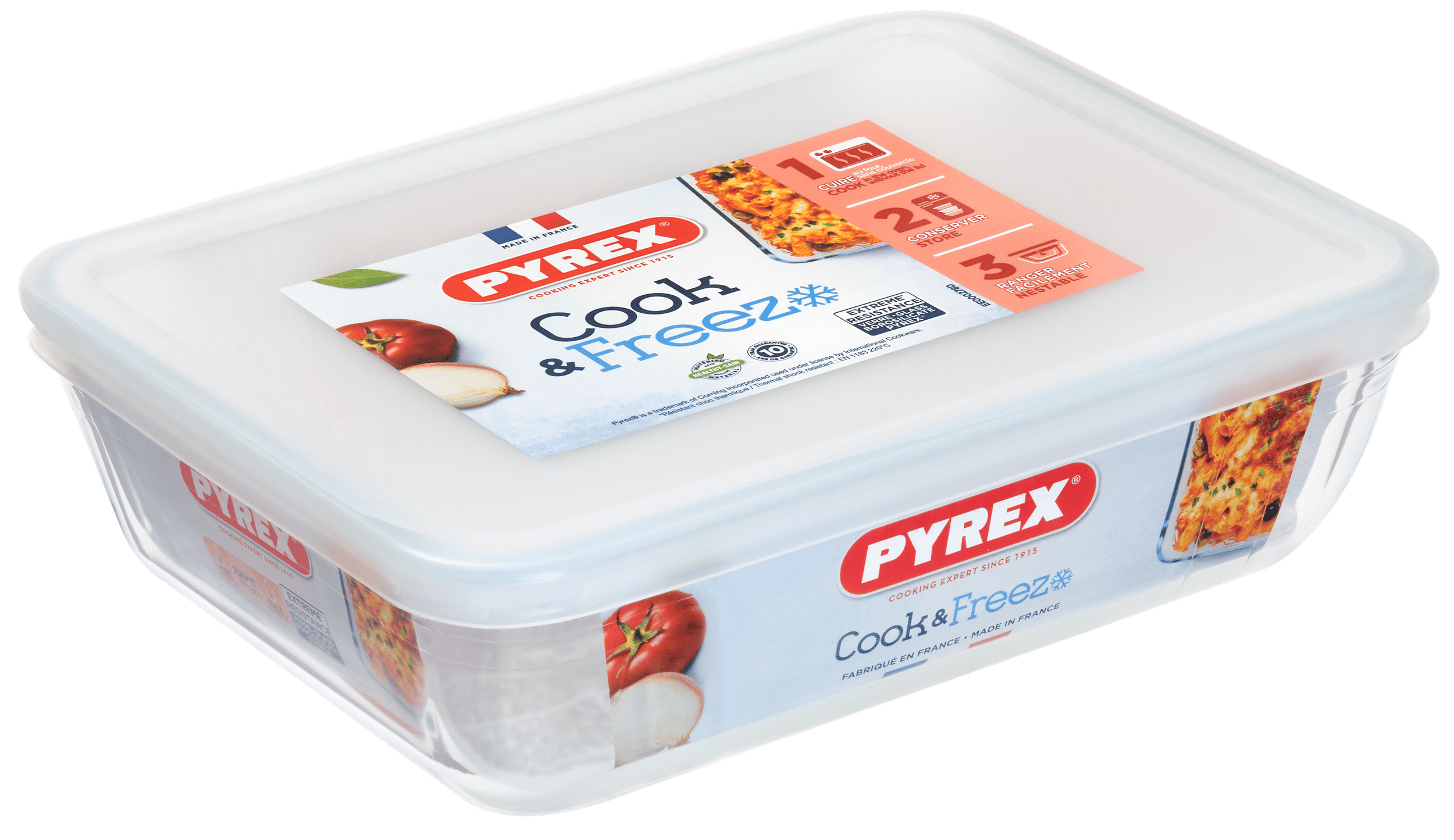 Форма с/к PYREX Cook&Freez форма з криш. прямокут. 22х17х6 (1.5л) (242P000/7946)