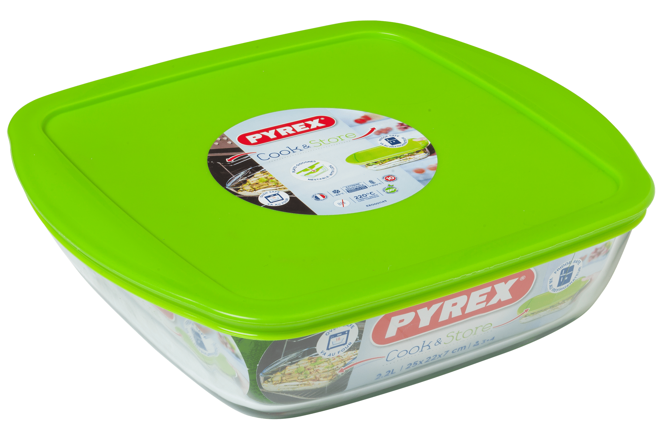 Форма с/к PYREX Cook&Store форма з криш. квад 25х22х7см (2.2л) (212P000/7645)