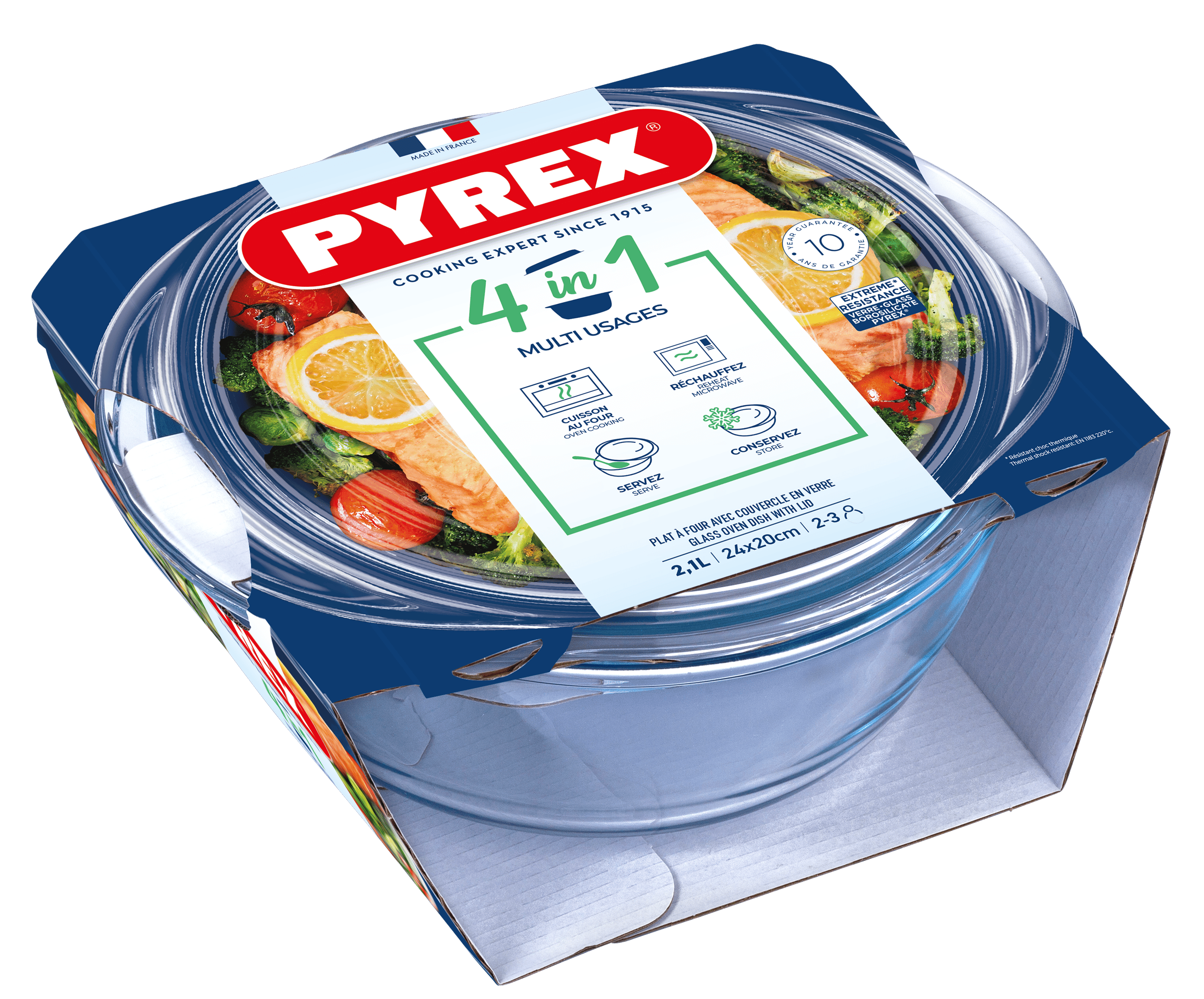 Каструля с/к PYREX кастрюля кругл. 1,6л + 0,5л (204A000/7643)