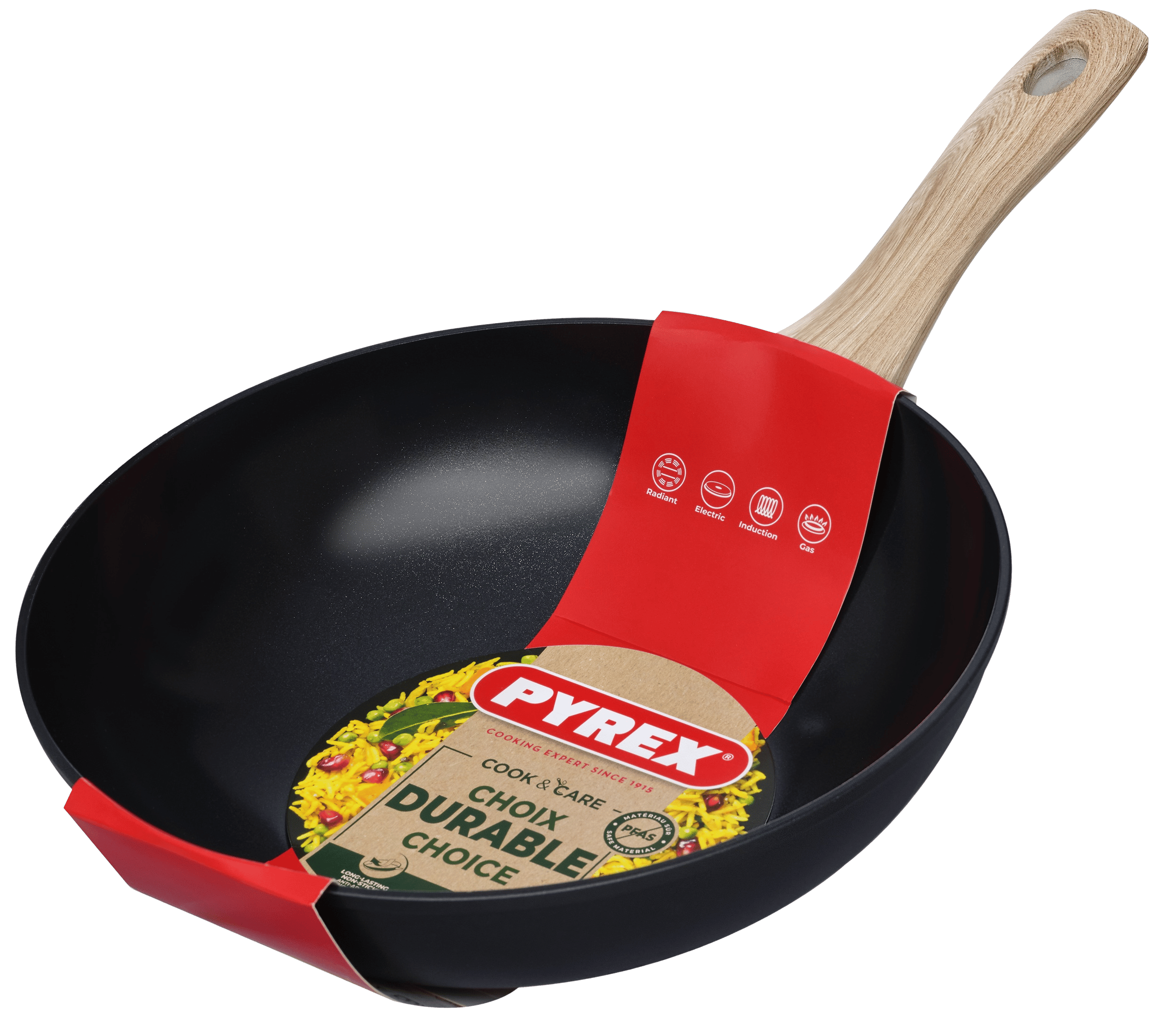 Сковорода PYREX Cook&Care WOK 28см індукція б/кришки (CR28BW6/8044)