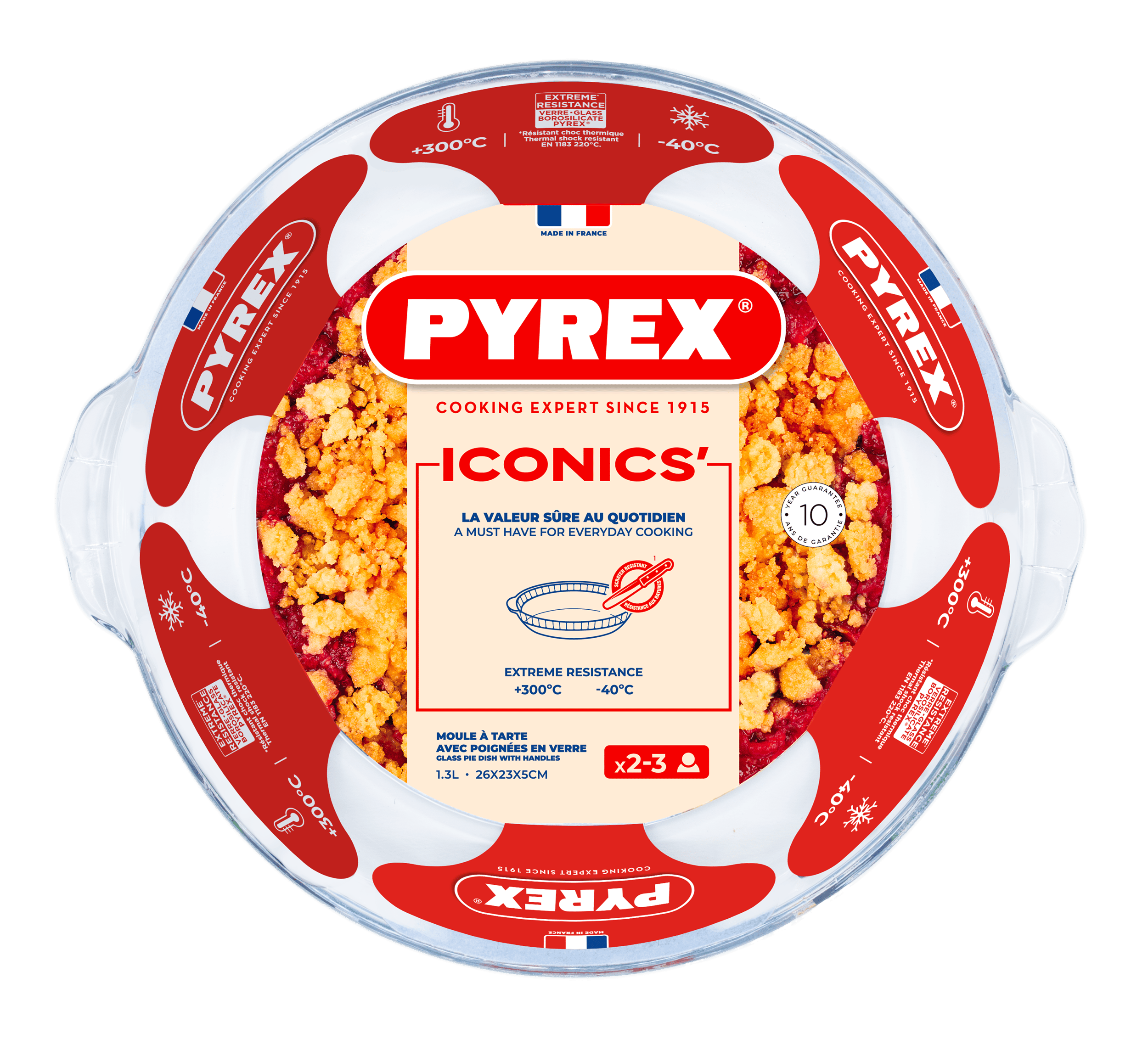 Форма с/к PYREX форма кругл. 26х23см (1,3л) рефл з ручками (198B000/8048)