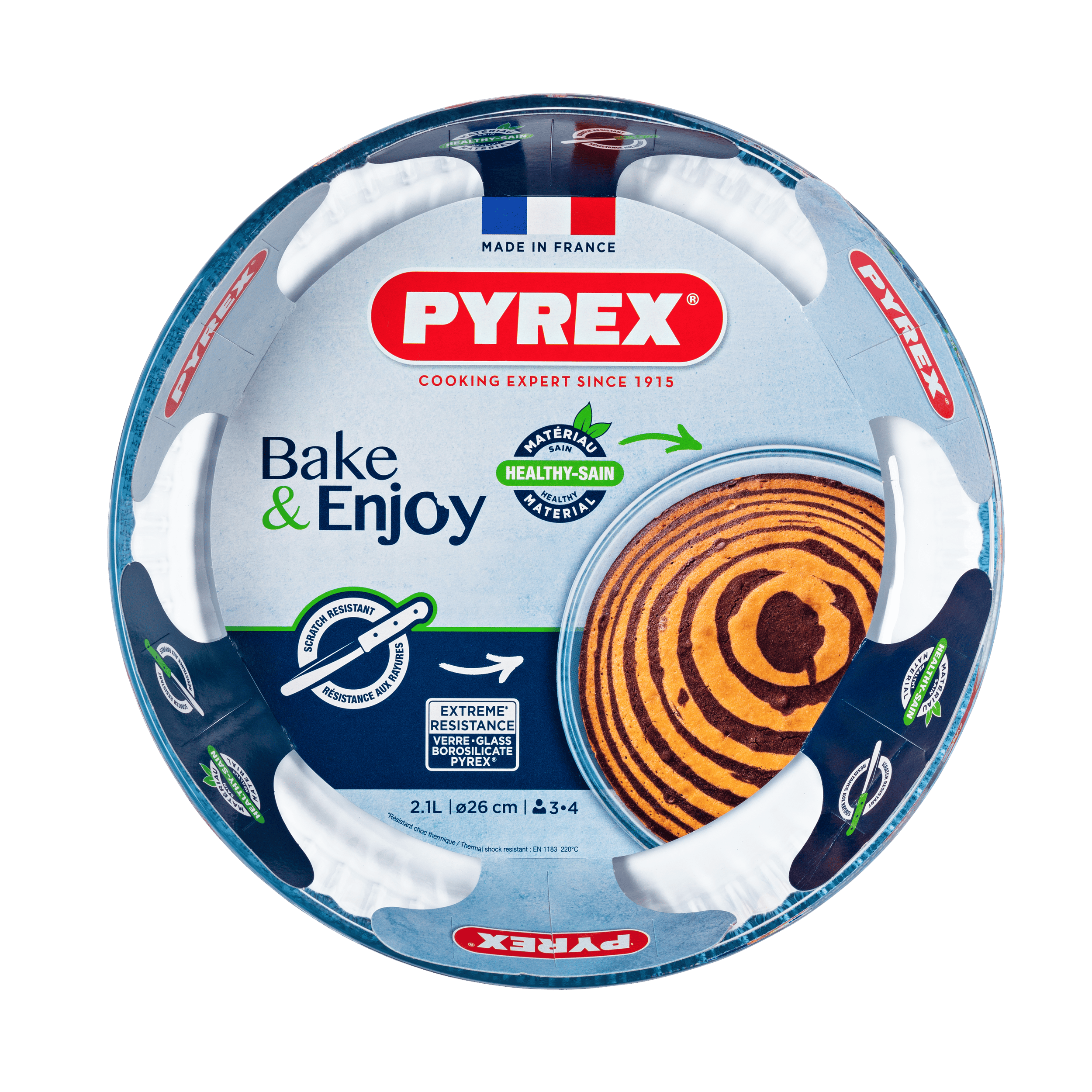 Форма с/к PYREX форма кругл. 26см рифл вис борт 2.1л (818B000/8046)