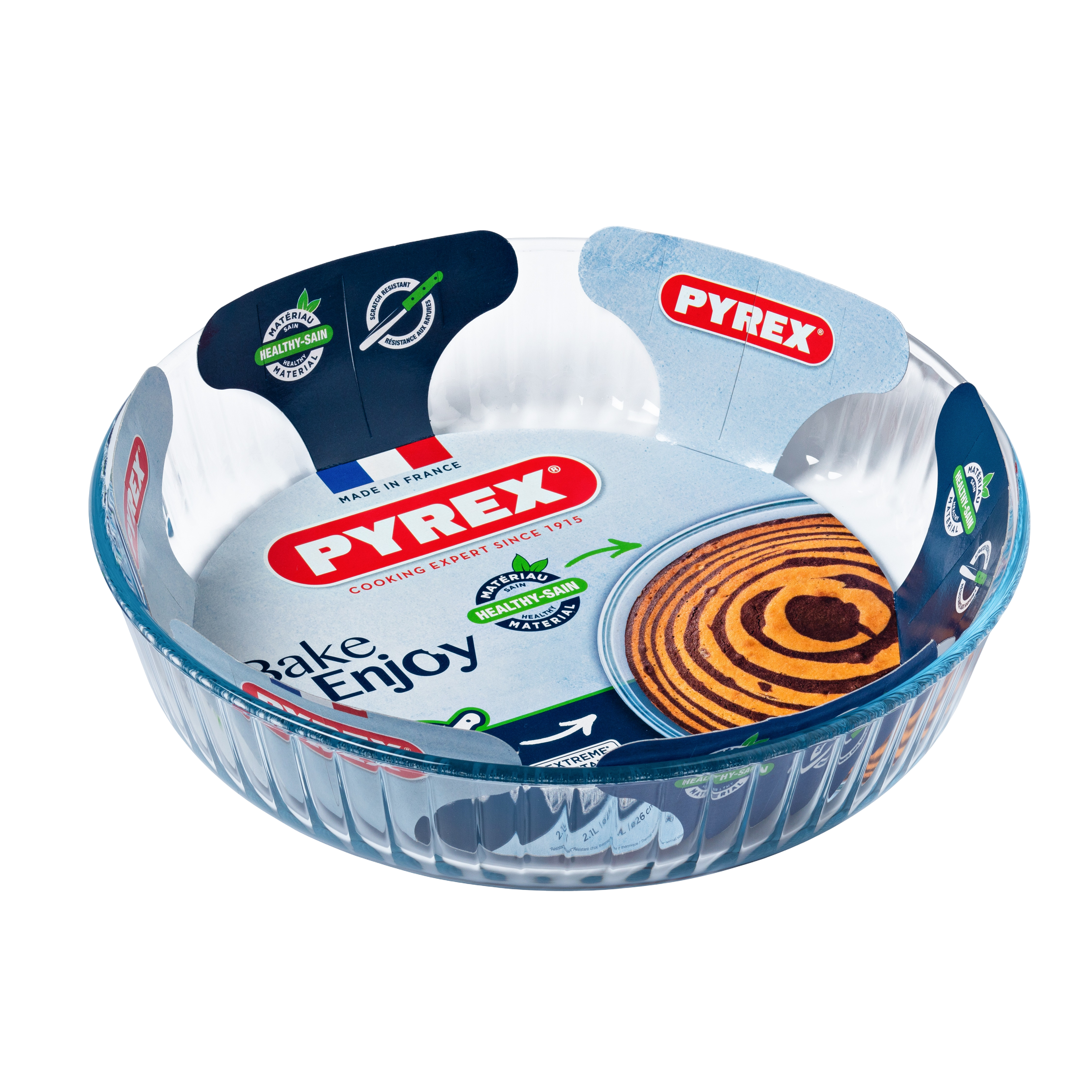 Форма с/к PYREX форма кругл. 26см рифл вис борт 2.1л (818B000/8046)