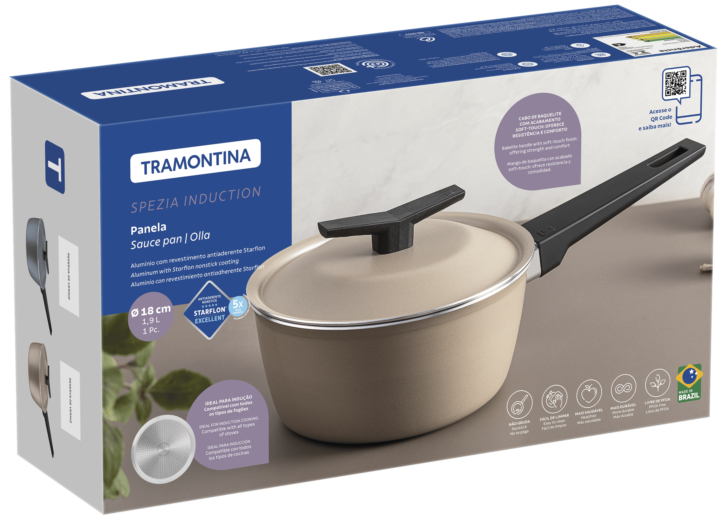 Ківш TRAMONTINA SPEZIA з кришкою 1,9л (діам 18см) BLUE (28373/118)