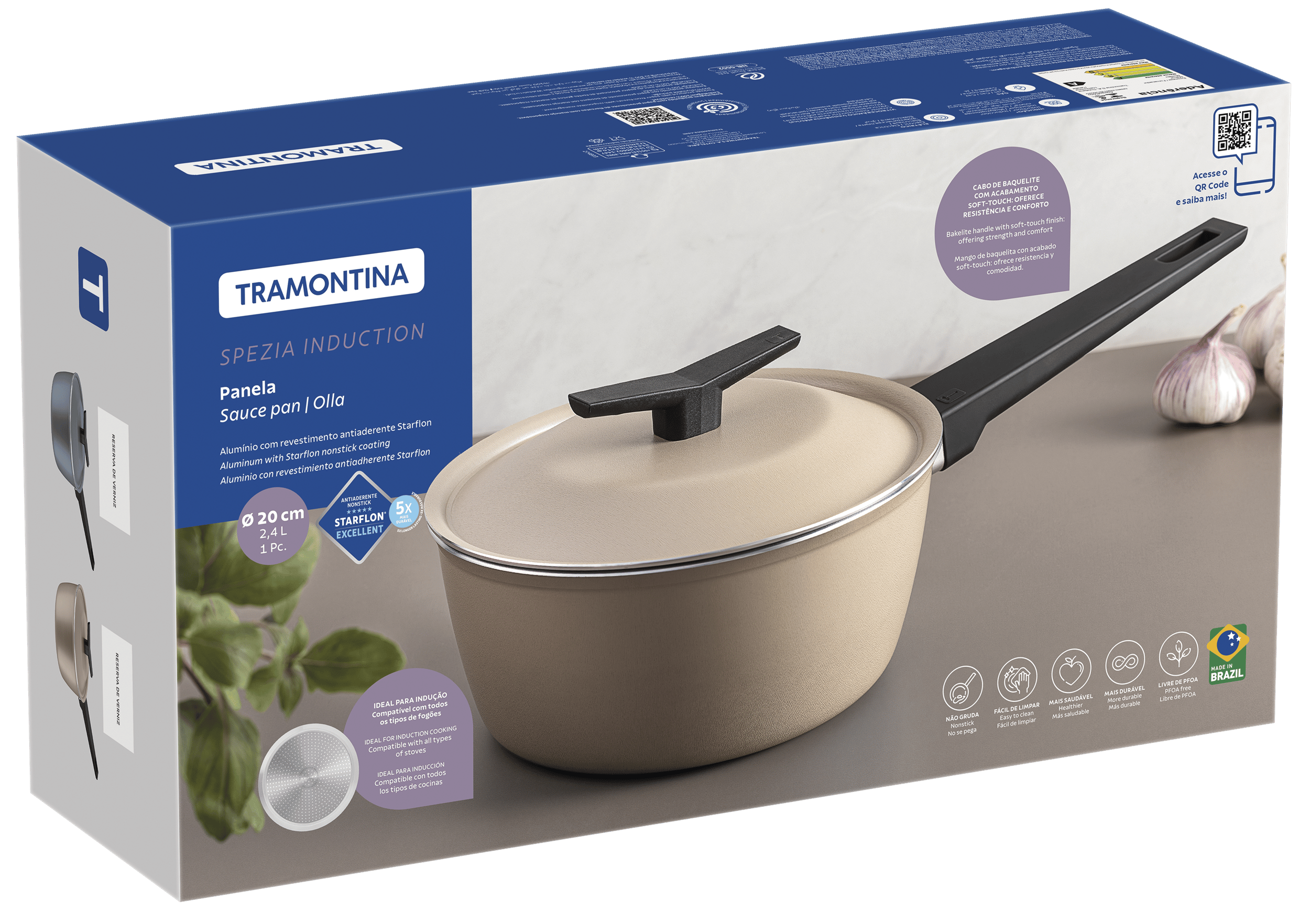 Ківш TRAMONTINA SPEZIA з кришкою 2,4л (діам 20см) BLUE (28373/120)