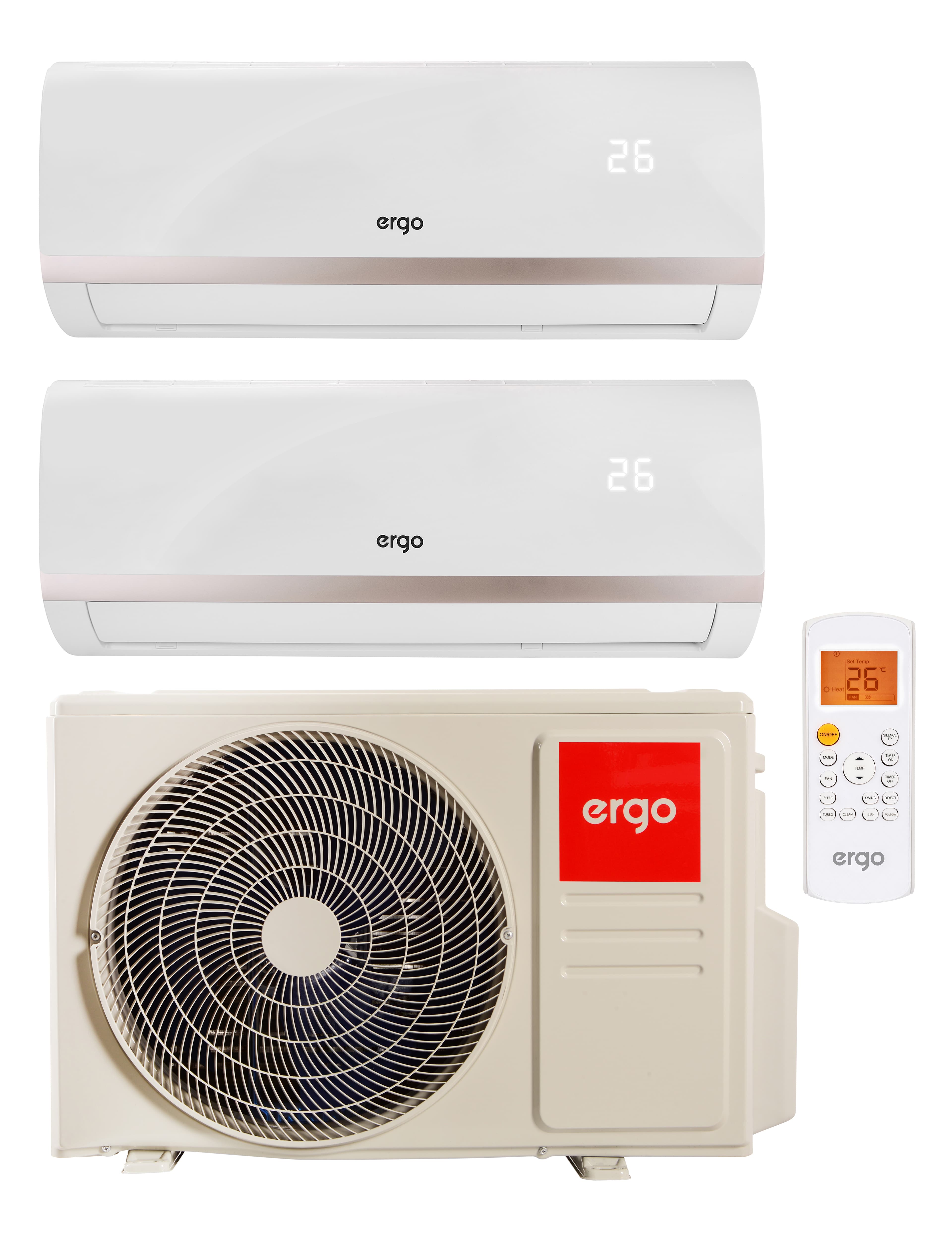 Кондиціонер ERGO ERGO ACI 1835 ODU MSH(2) + ACI 0935 IDU MSW W х 2 (Комплект мультиспліт системи)