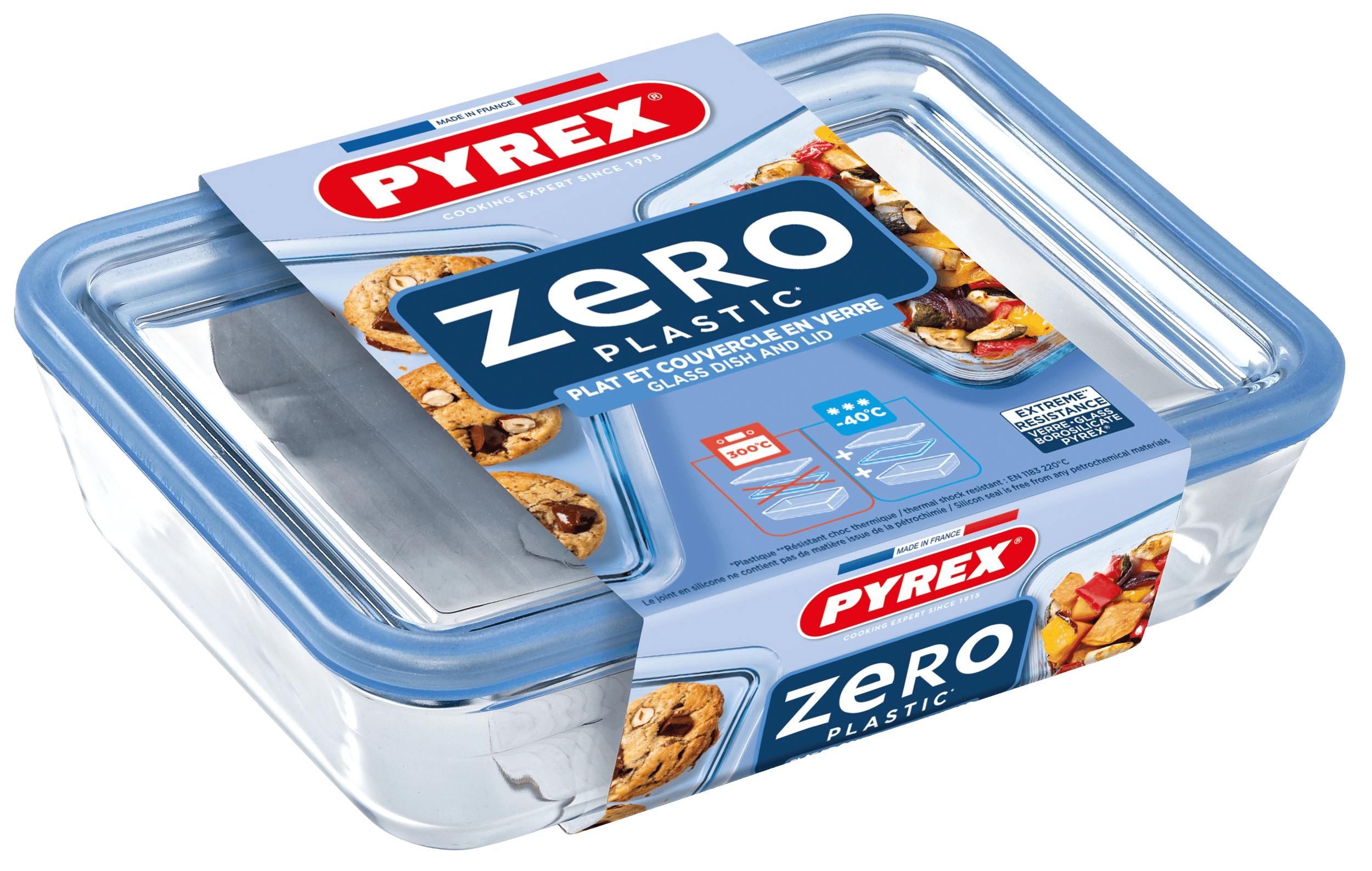 Форма с/к PYREX Pure Glass 0.8 л прямокут. 19x14x5см скл. кришка (241A000/8046)