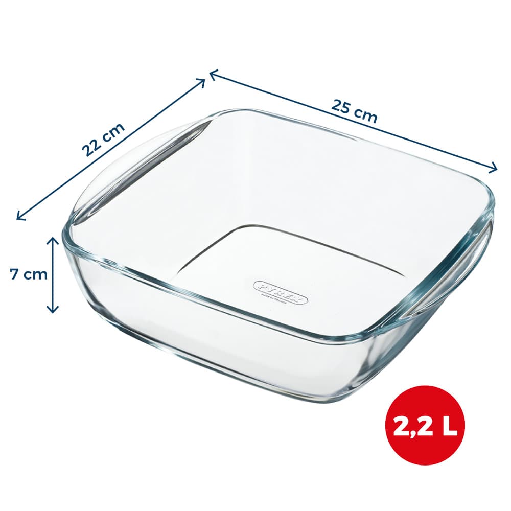 Форма с/к PYREX AIRFRYER квадр. 25x22x7 см (2.2л) (212B100/7948)