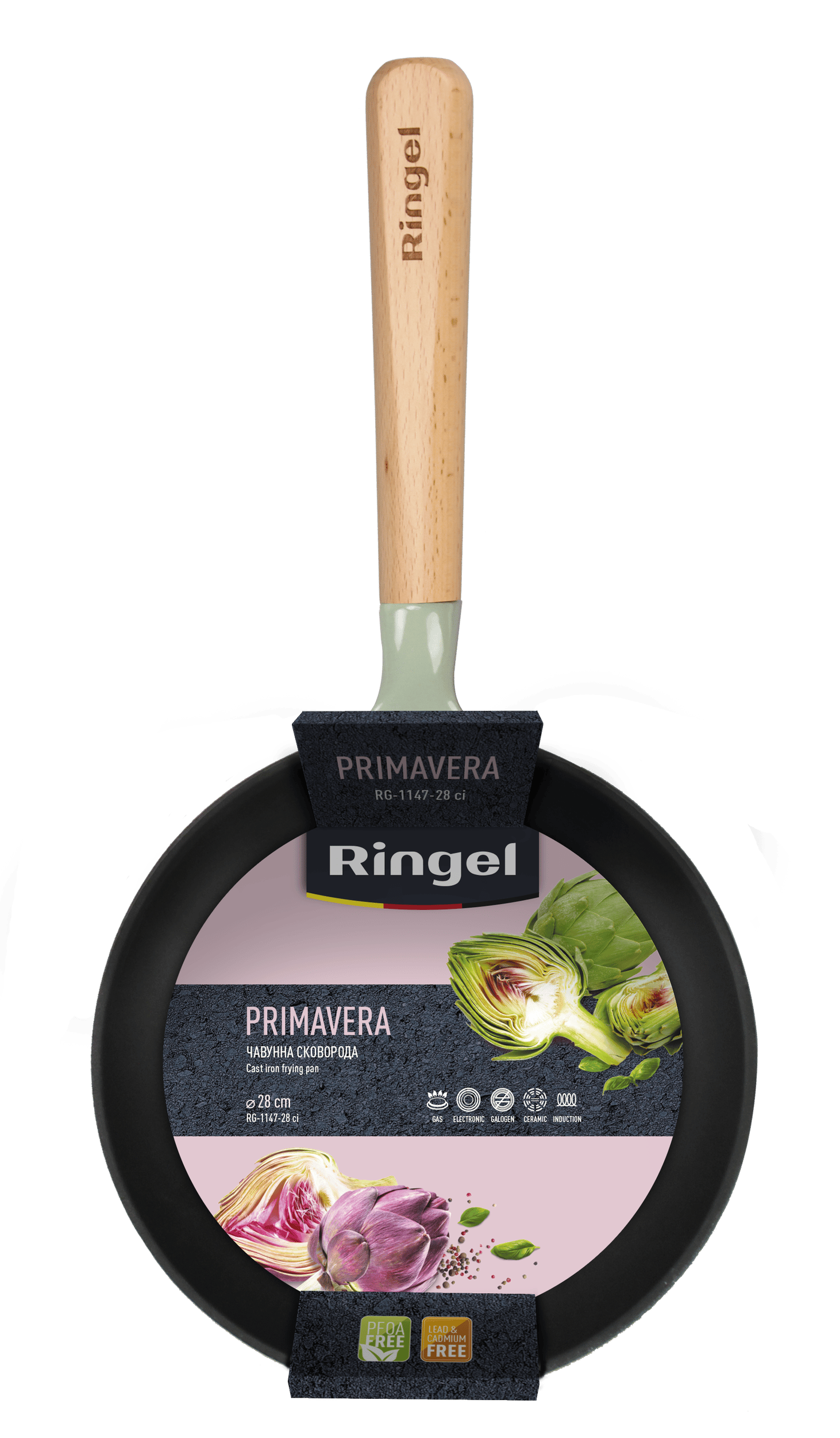 Сковорода RINGEL PrimaVERA чавунна 28 см б/кришки (RG-1147-28 ci)