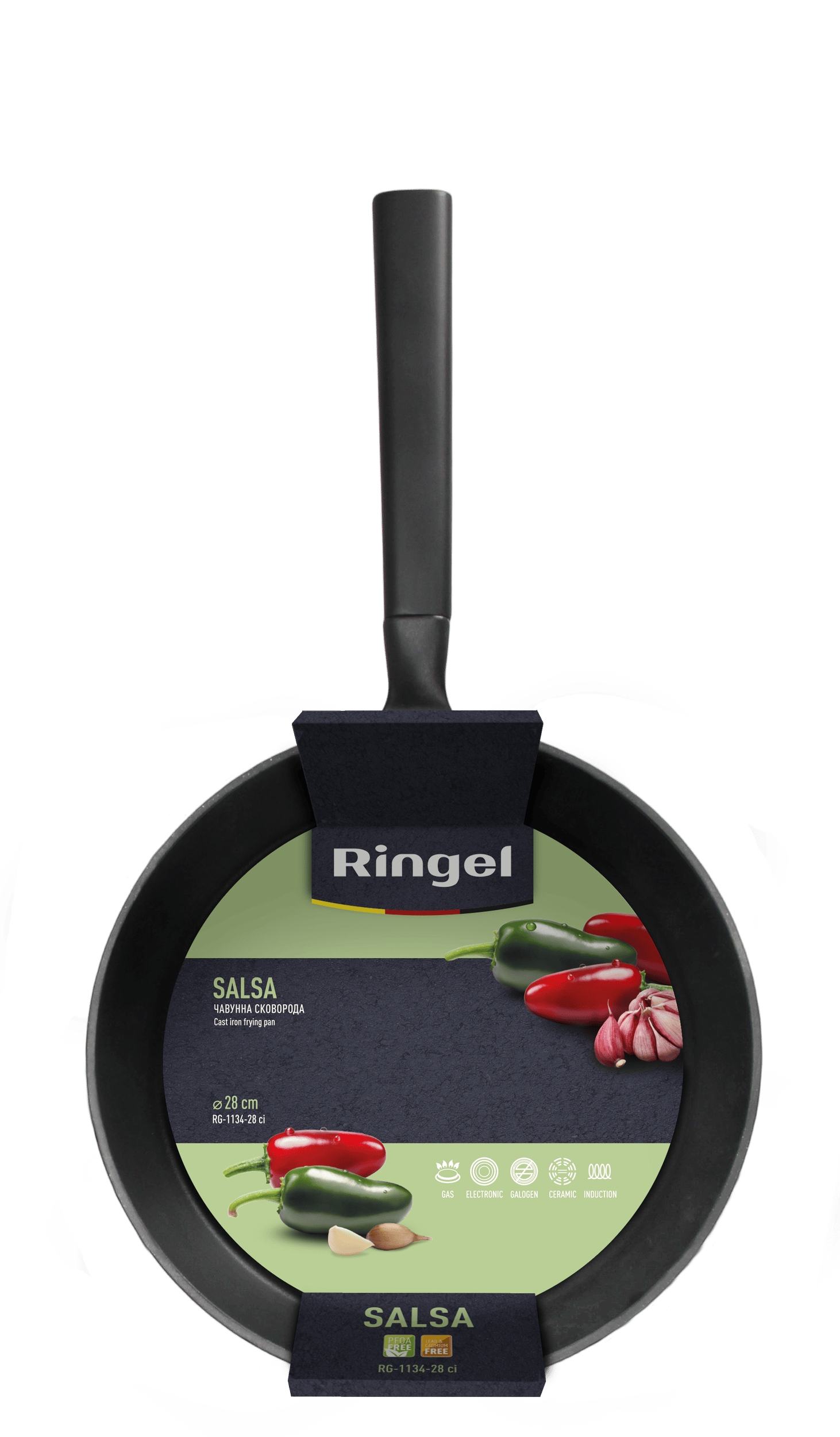 Сковорода RINGEL Salsa чавунна 28 см б/кришки (RG-1134-28 ci)