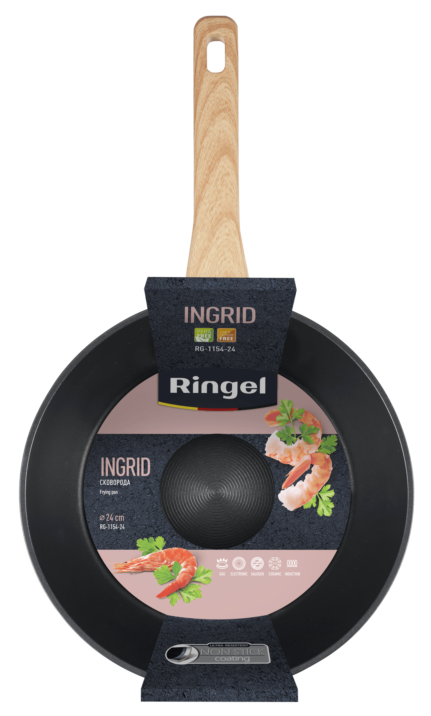 Сковорода RINGEL Ingrid глибока 24 см б/кришки (RG-1154-24)