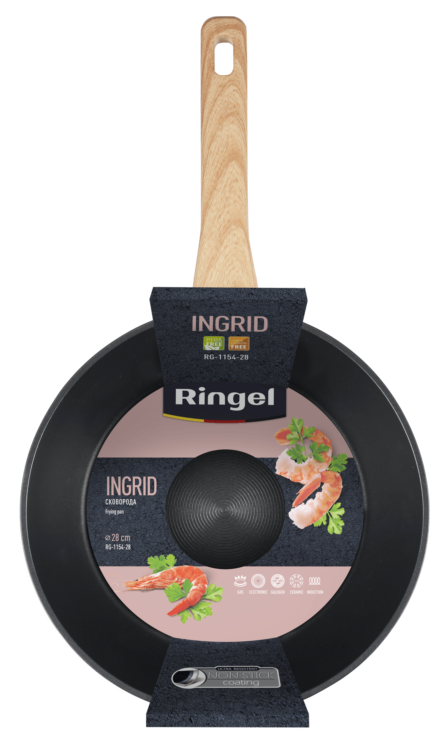 Сковорода RINGEL Ingrid глибока 28 см б/кришки (RG-1154-28)