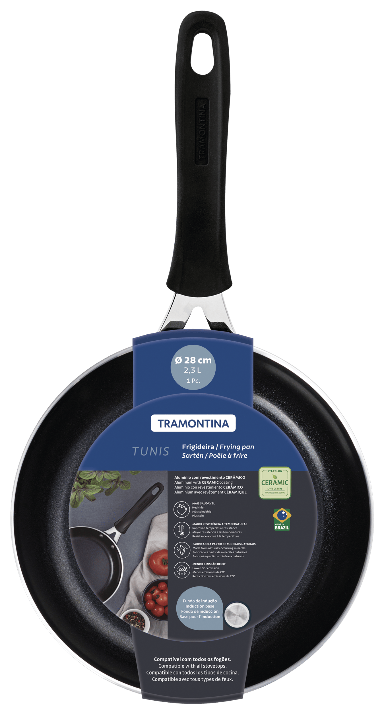 Сковорода TRAMONTINA TUNIS 28см б/кр BLUE (28720/128)