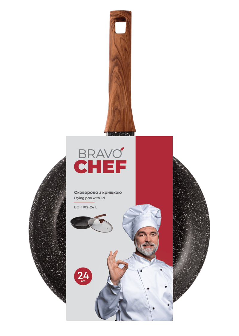 Сковорода BRAVO CHEF з кришкою 24 см (BC-1102-24 L)