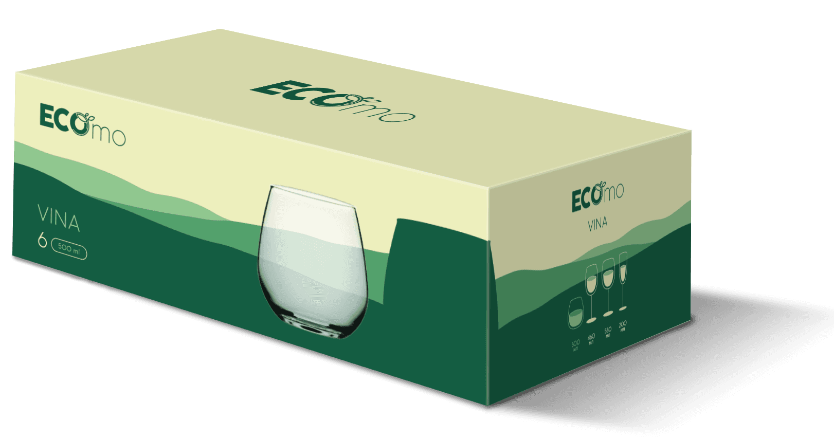 Склянка ECOMO VINA /НАБІР/ 6X500 мл, висота 10см (C3310)