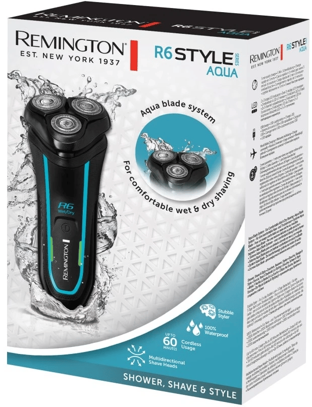 Електрична бритва REMINGTON Style Aqua R6000 чорно-синій
