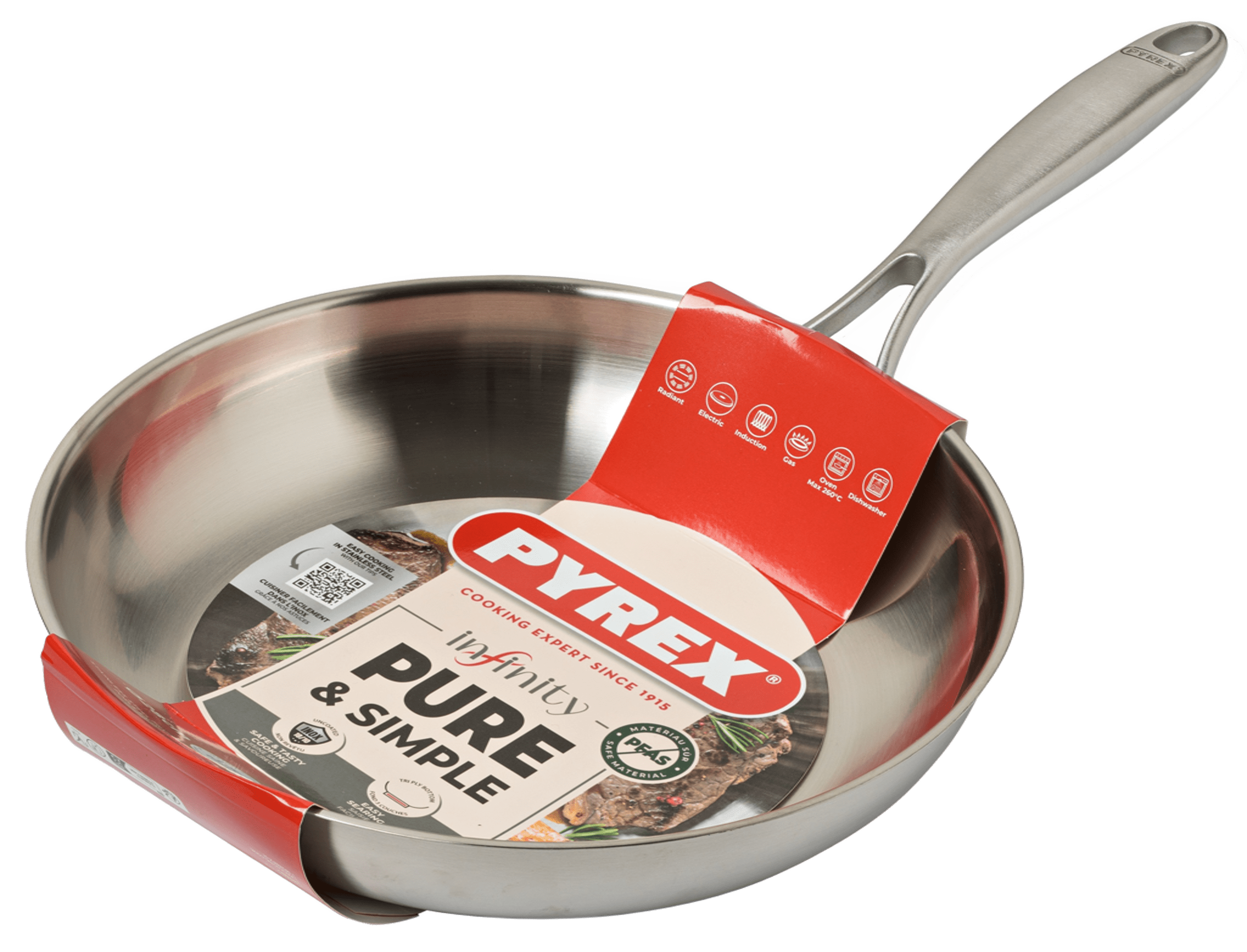 Сковорода PYREX INFINITY fixed handle 24 см б/кришки (SR24BFX/8046)