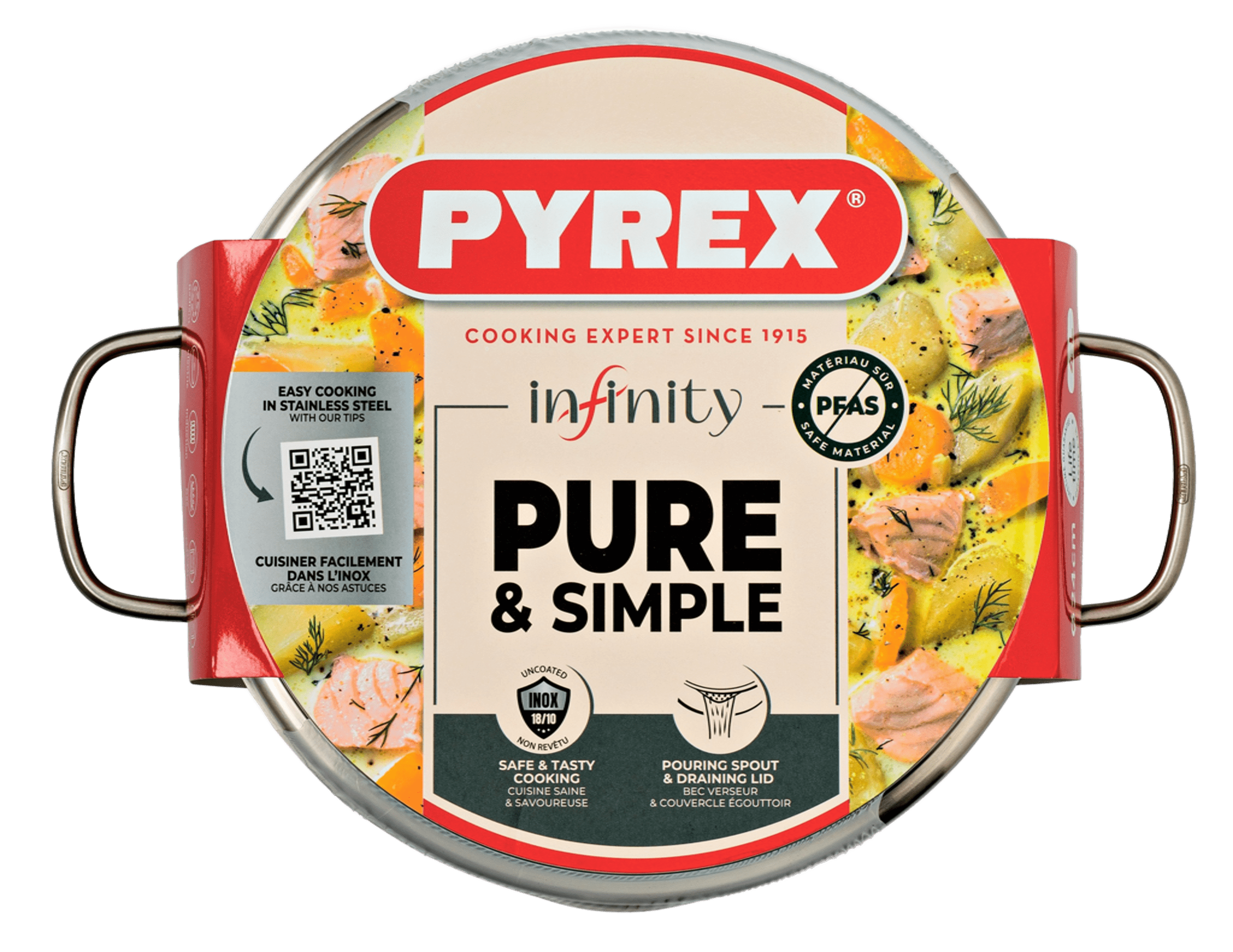 Каструля PYREX INFINITY fixed handle 4.1л (24см) з кришкою (SR24AEX/8042)