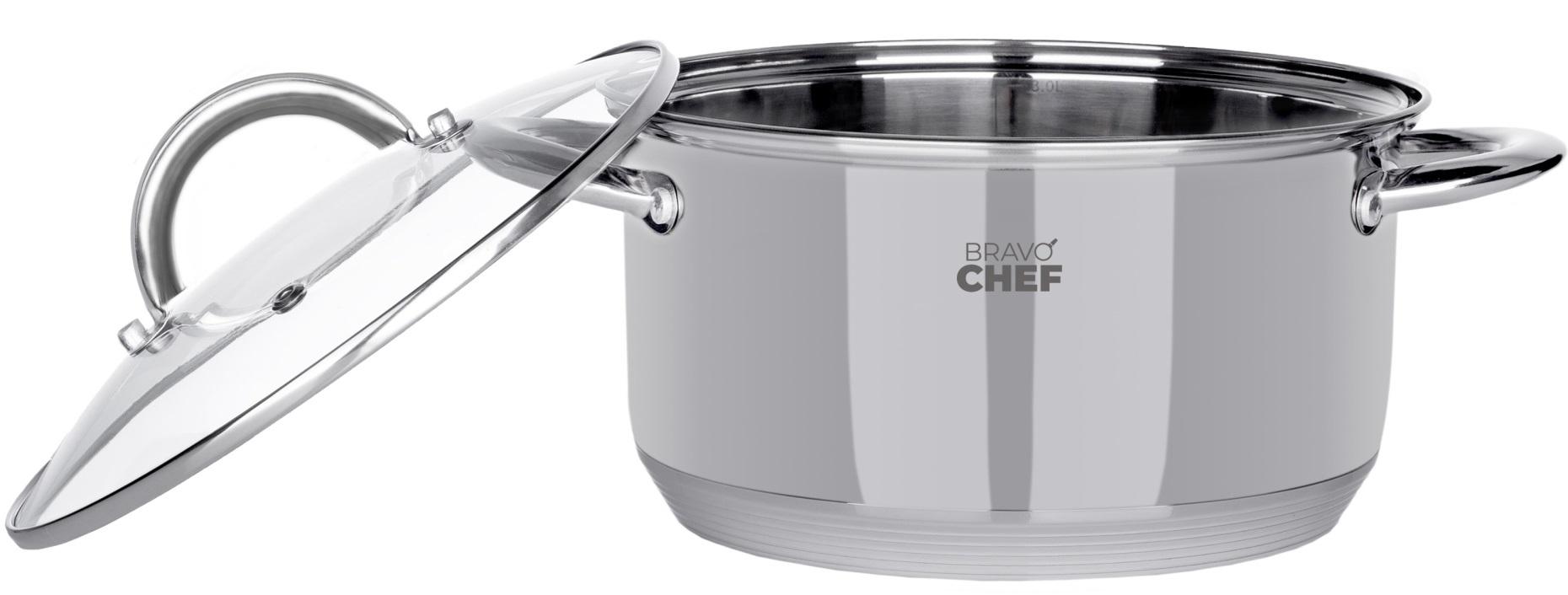 Каструля BRAVO CHEF 20 см (3.6 л) з кришкою нерж. (BC-2001-20P)