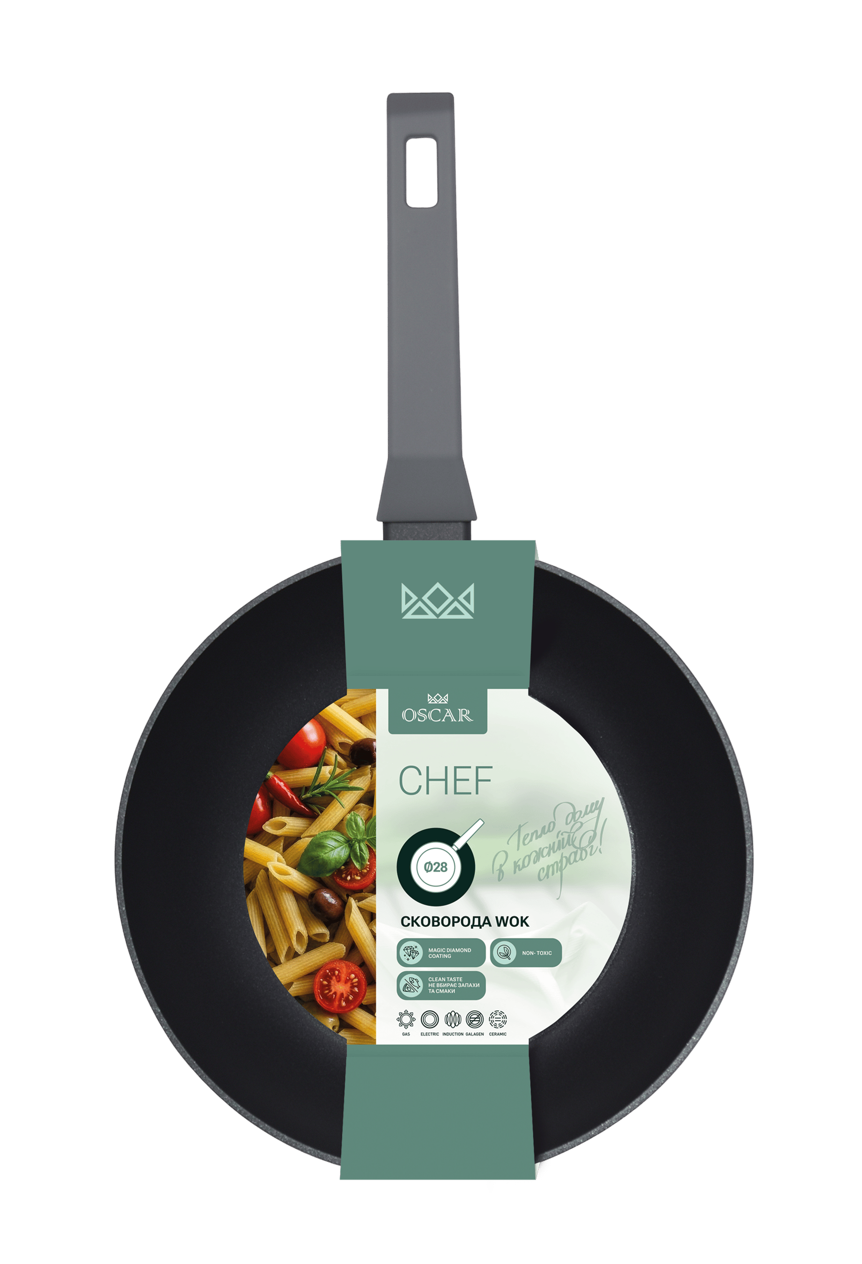 Сковорода OSCAR CHEF ВОК 28 см new (OSR-1101-28 w/n)