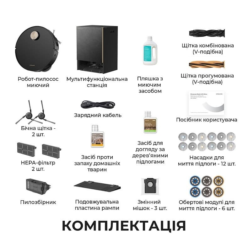 Пилосос-робот DREAME Bot MatriX 10 Ultra Black