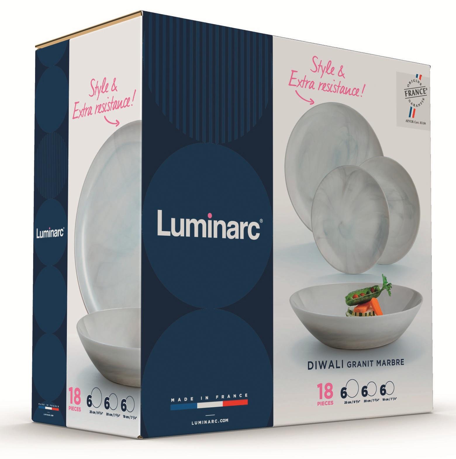 Сервіз LUMINARC DIWALI MARBLE GRANIT /18 пр. (Q0216)