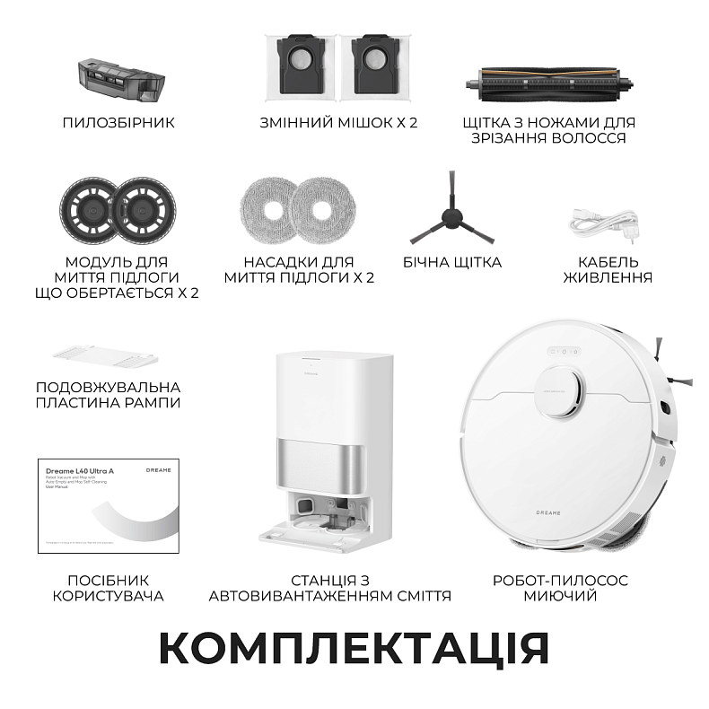 Пилосос-робот dreame L40 Ultra A White