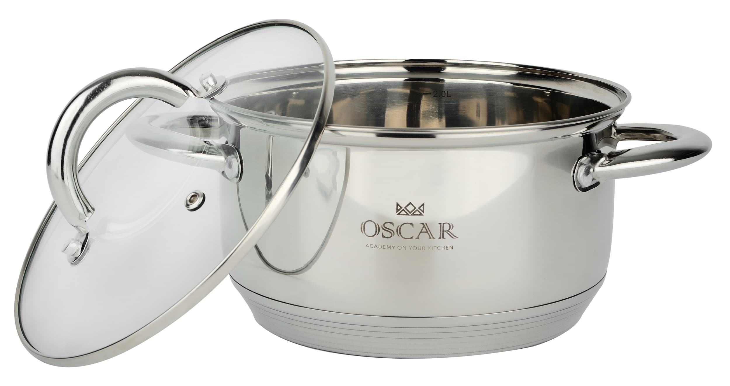 Каструля OSCAR CHEF 20 см (3.6 л) з кришкою (OSR-2000-20/n)